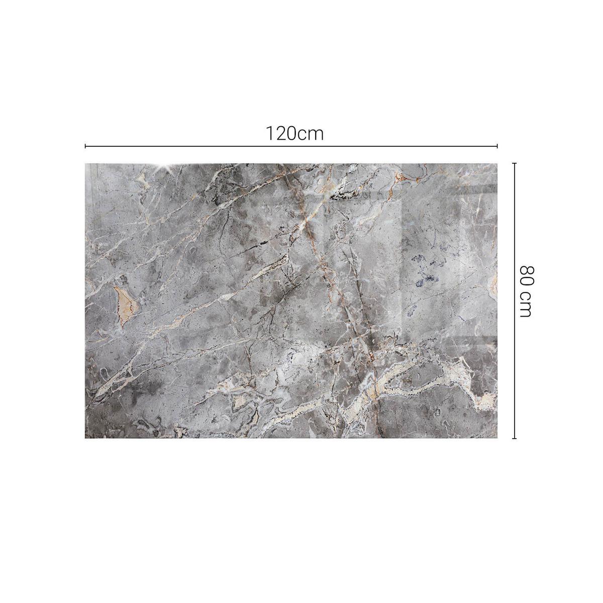 TISCHPLATTE 120x80 cm Muster aus Naturmarmor - Dunkelgrau, Glas (0.4/120/80cm) - TULUP