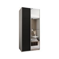 SCHWEBETÜRENSCHRANK 245,5/110/64 2-türig - Silberfarben/Schwarz, Holz/Metall (110/245/64cm) - Abiks Möbel