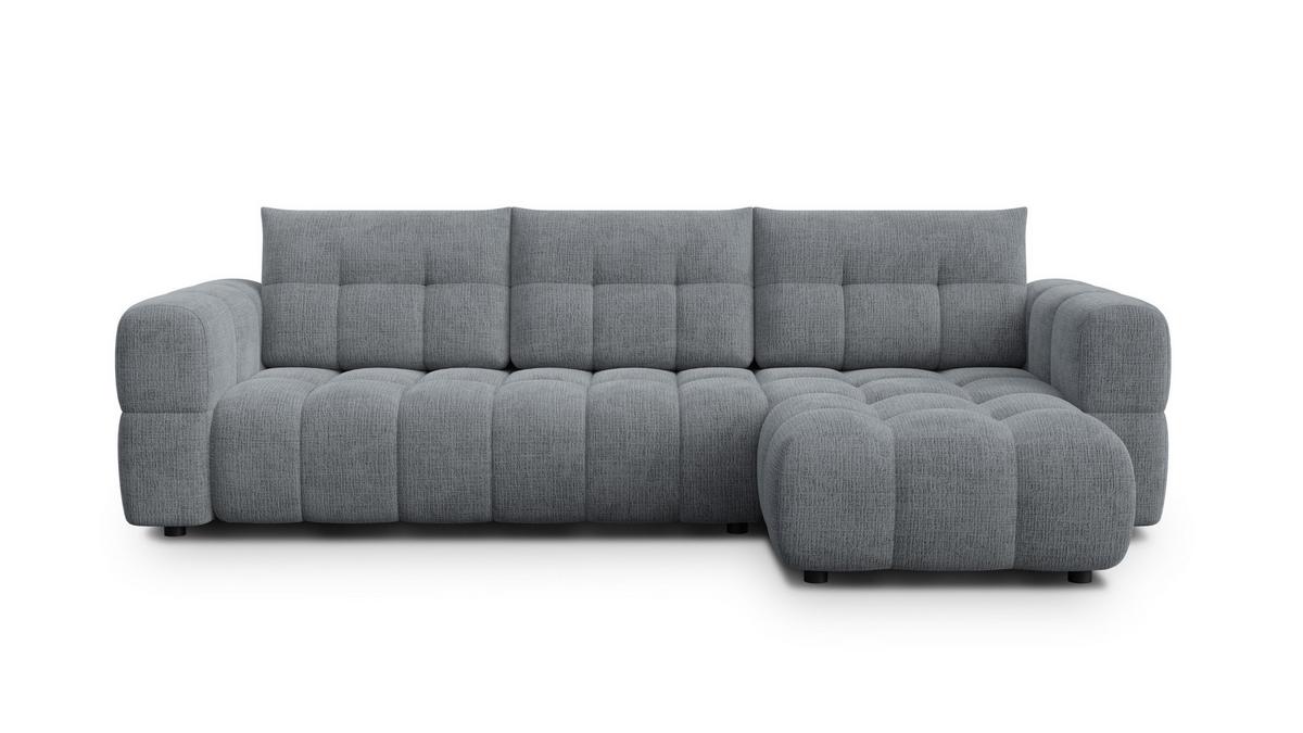 ECKSOFA CLOUDI 4-Sitzer rechts, dunkelgrau - Dunkelgrau/Schwarz, Holz/Textil (294/160cm) - Wozimo