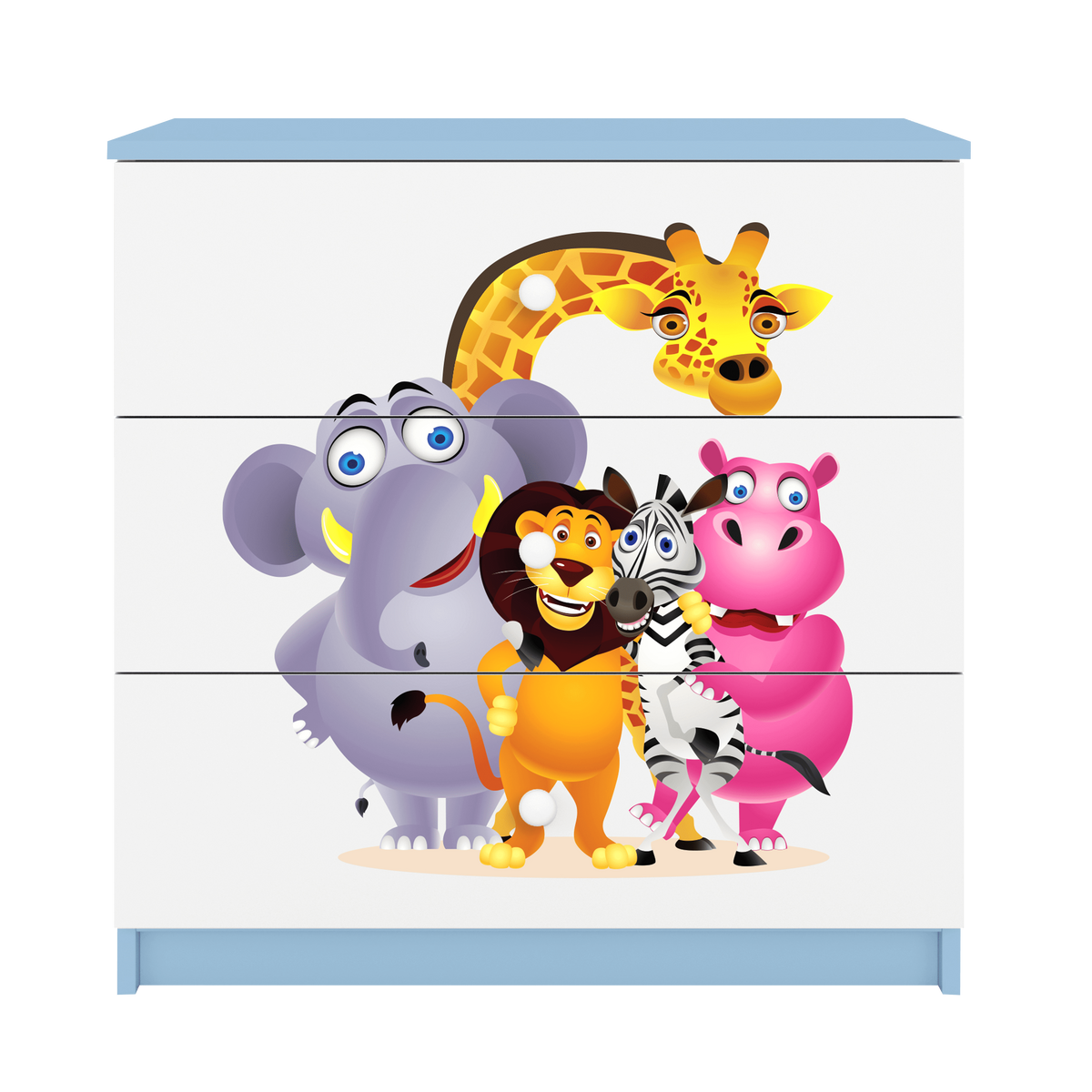 KOMMODE Babydreams ZOO 81/81/41 - Blau, Holzwerkstoff (81/81/41cm) - RAUMHIRSCH FURNITURE