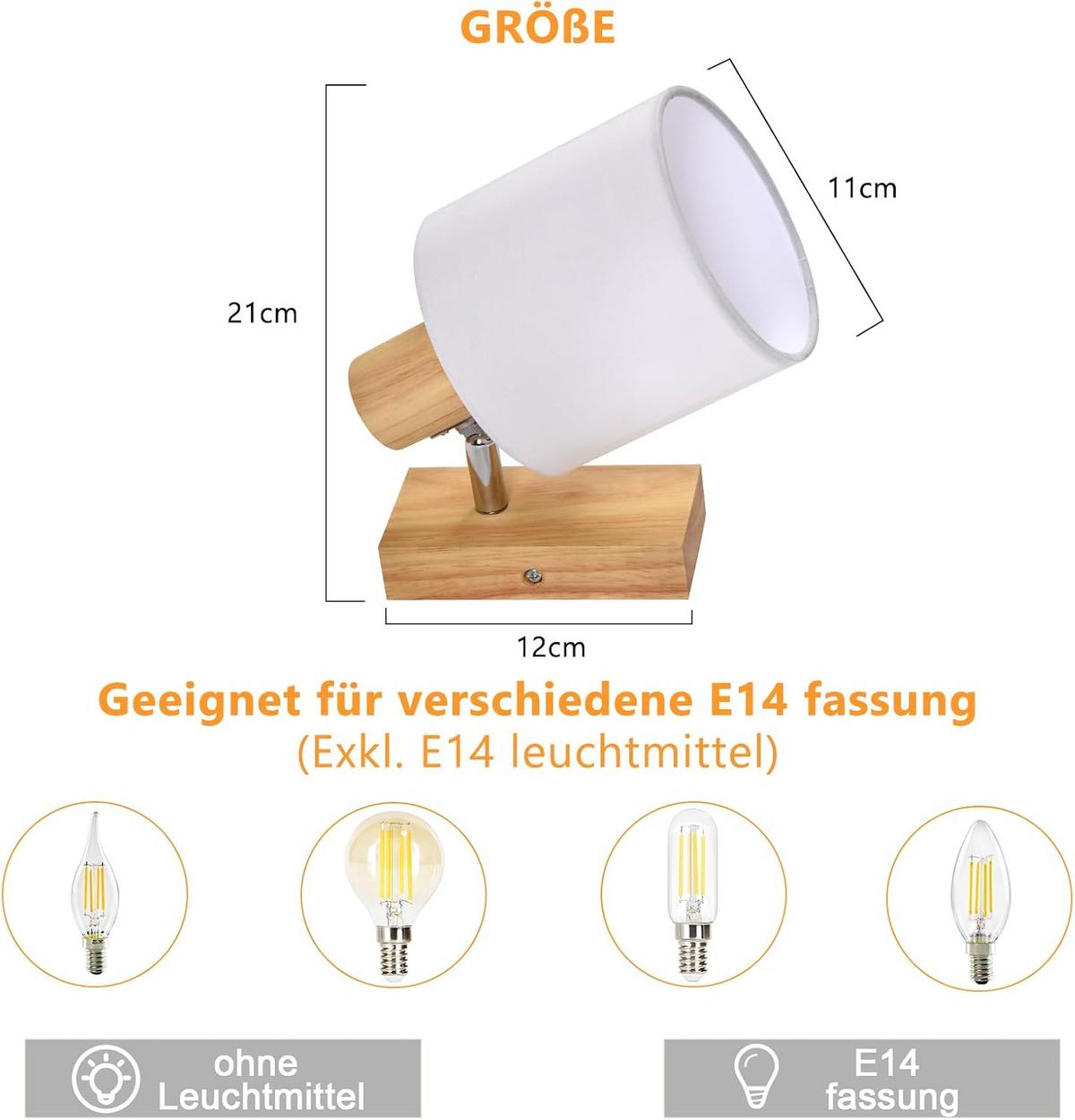 DECKENSTRAHLER Kakashi 13/13/21cm - Eukalyptusholzfarben, Holz (13/13/21cm) - ZMH