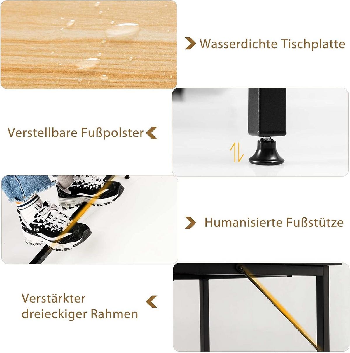 COMPUTERTISCH Natur - Naturfarben, Holzwerkstoff (138/138/75cm) - COSTWAY