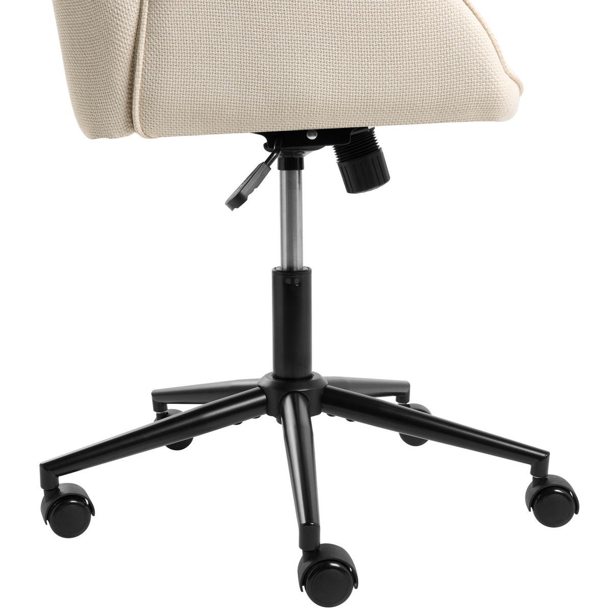BÜROSTUHL Kunstleinen Cremeweiß Castile - Weiß, Textil (64/96/64cm) - Beliani
