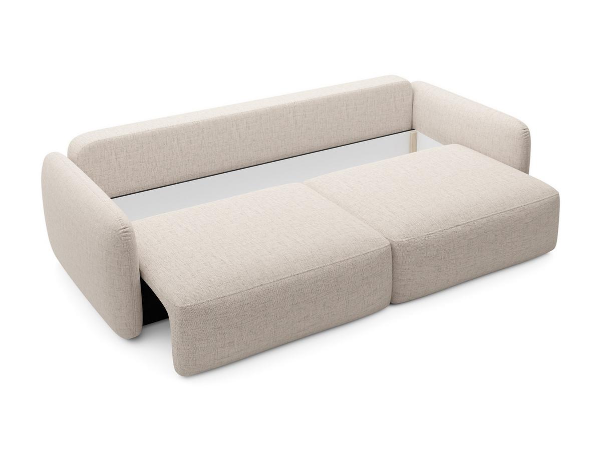 BETTSOFA ATTO Creme Chenille-Stoff mit Schlaffunktion - Creme, Textil (103/87/238cm) - MASSENO