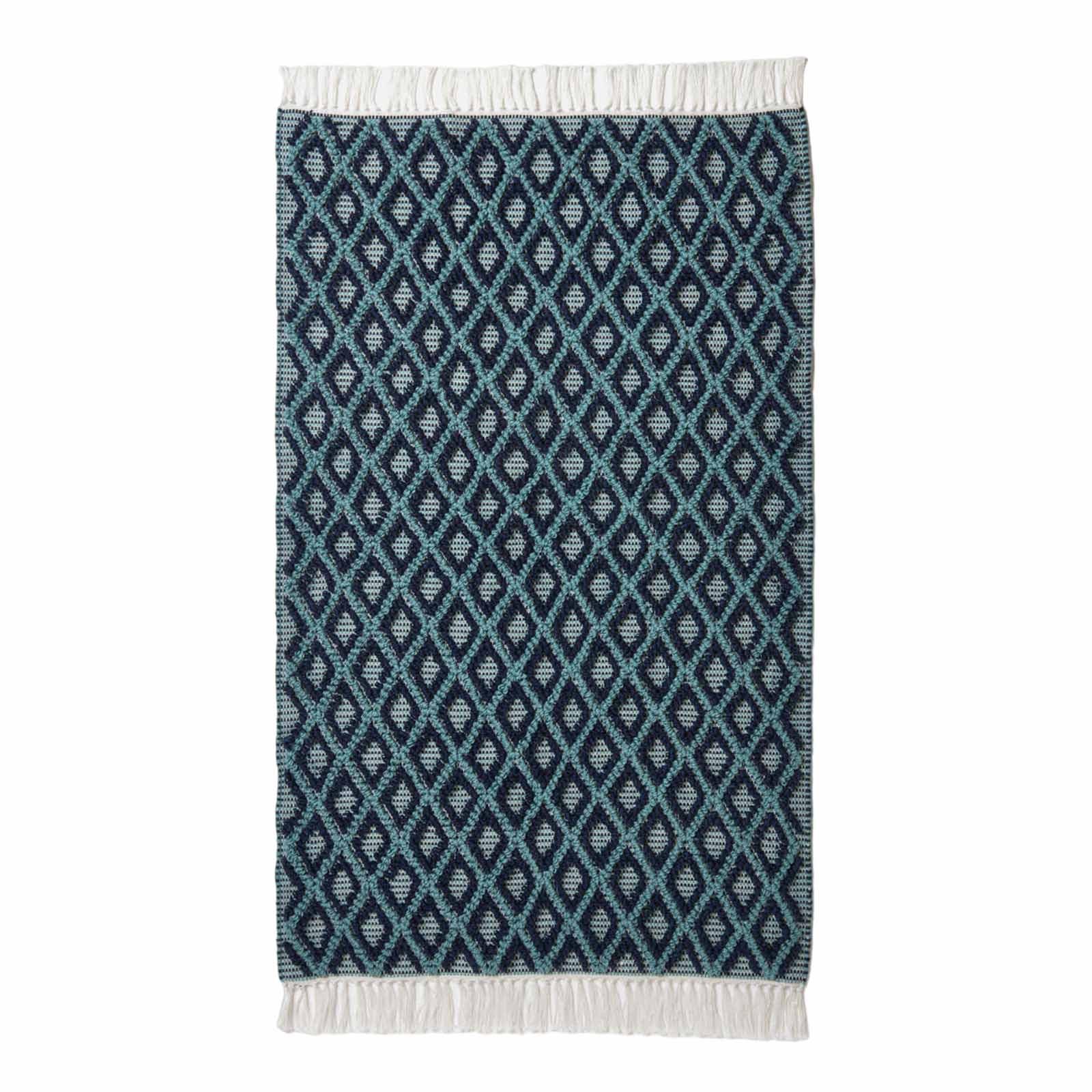 HANDWEBTEPPICH Tula geometrisch gemustert 90/150 cm - Blau, Textil (90/150cm) - Homescapes