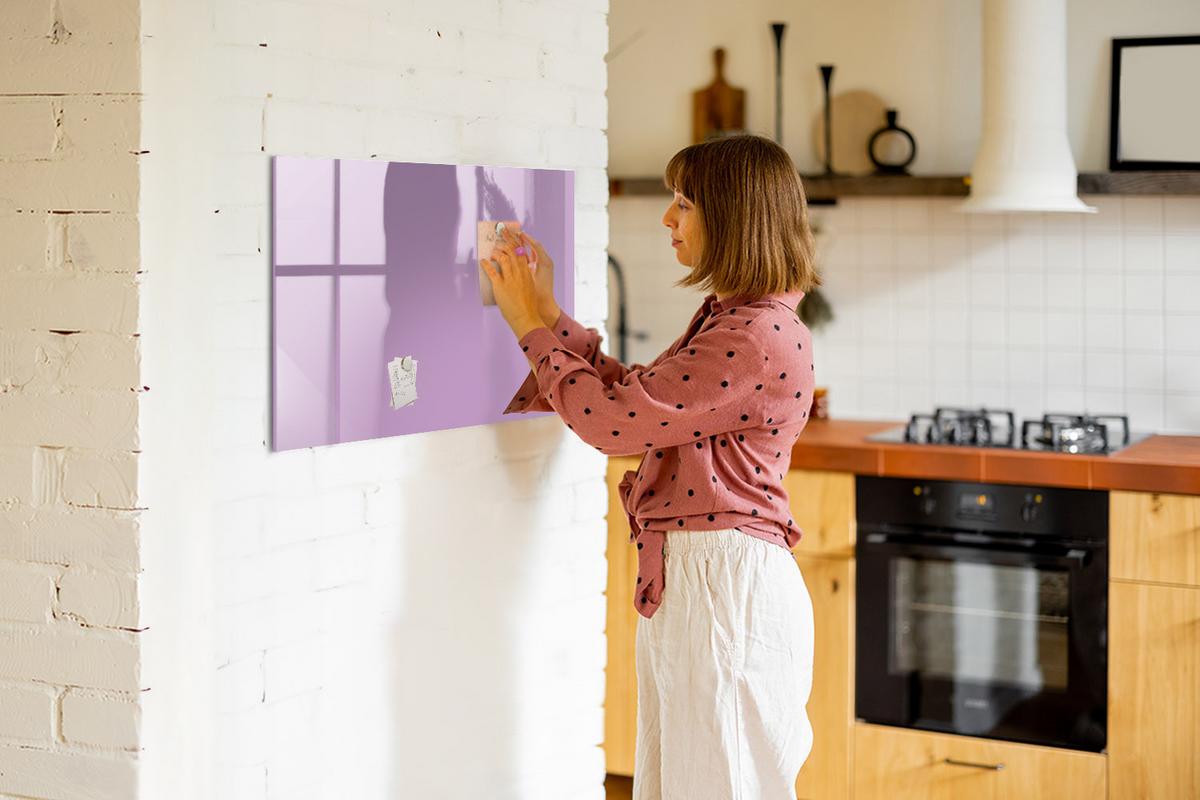 MAGNETTAFEL 90x60 Flieder schwarzer Marker - Violett, Glas (90/0.4/60cm) - TULUP