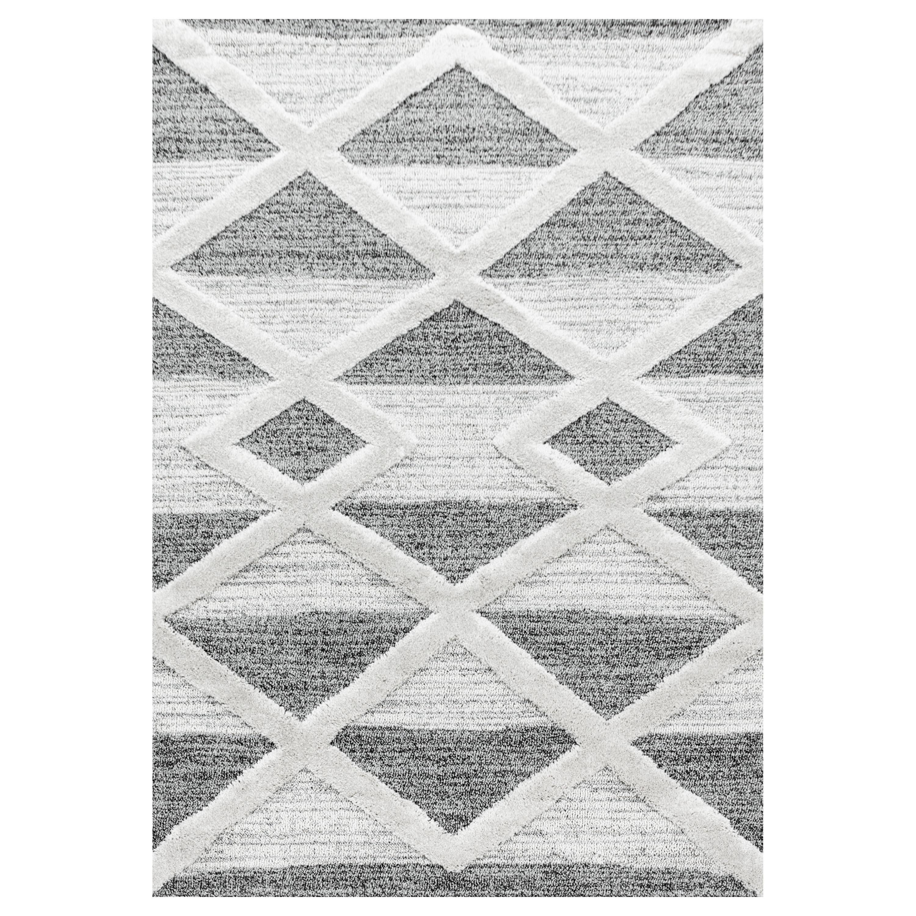 HOCHFLORTEPPICH EISACK, geometrisch, Florhöhe 20 mm, Grau, 140 x 200 cm - Grau, Textil (200/140cm) - KADIMA DESIGN