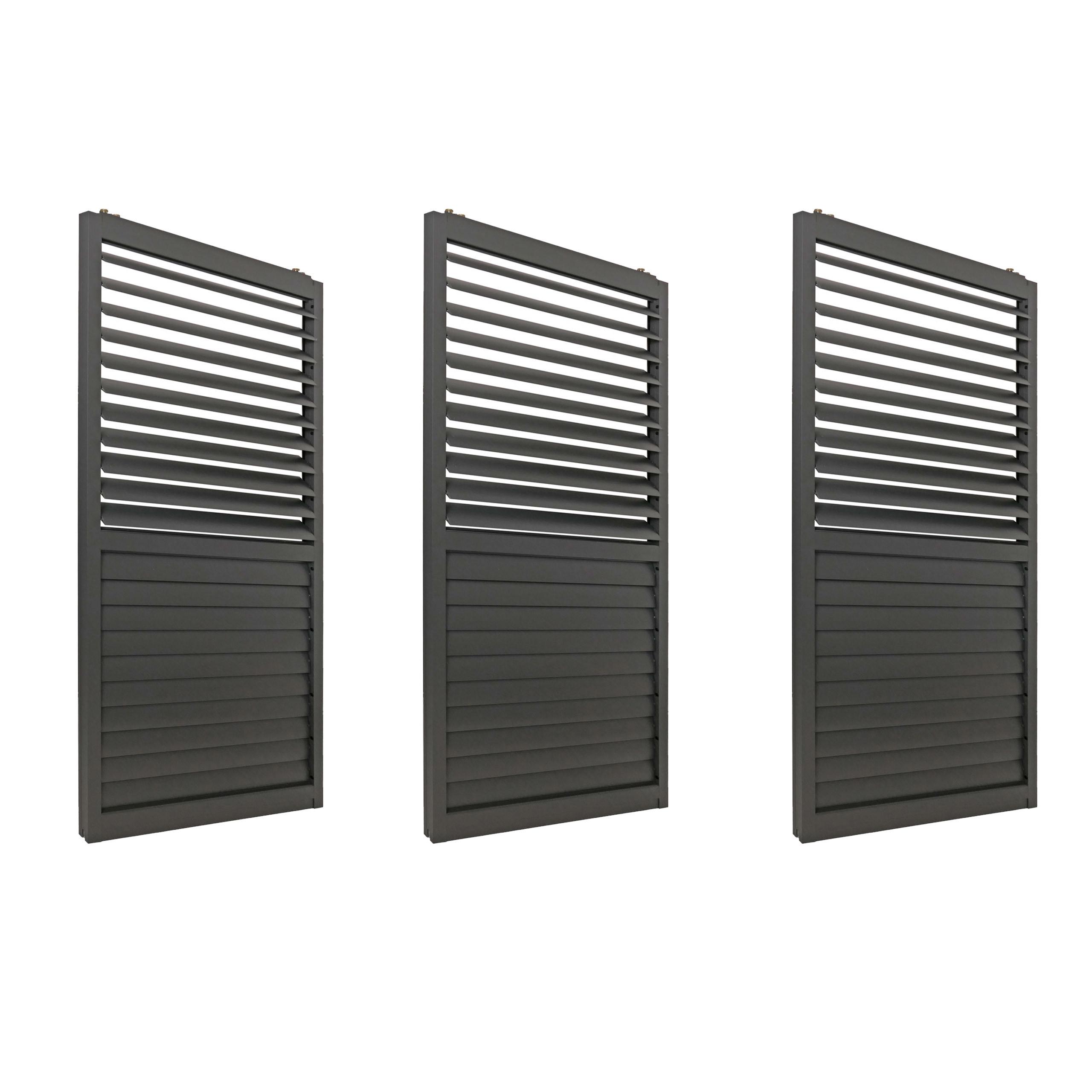 SCHIEBETÜR FÜR PERGOLA 3ER-SET Anthrazit 3er-Set-Set - Anthrazit, Metall (272/206/11cm) - MCW