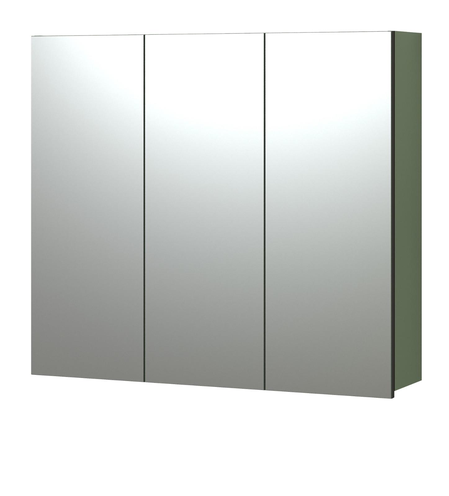 SPIEGELSCHRANK grün 90 cm, Badschrank 3-türig - Klar/Grün, Glas/Holzwerkstoff (90/80/20cm) - Top.Furn