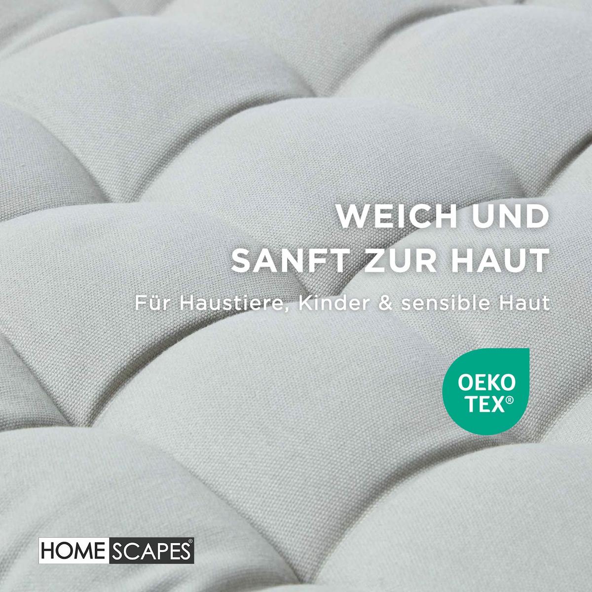 BANKAUFLAGE 3-Sitzer grau 143/48/5 cm - Grau, Textil (143/48/5cm) - Homescapes
