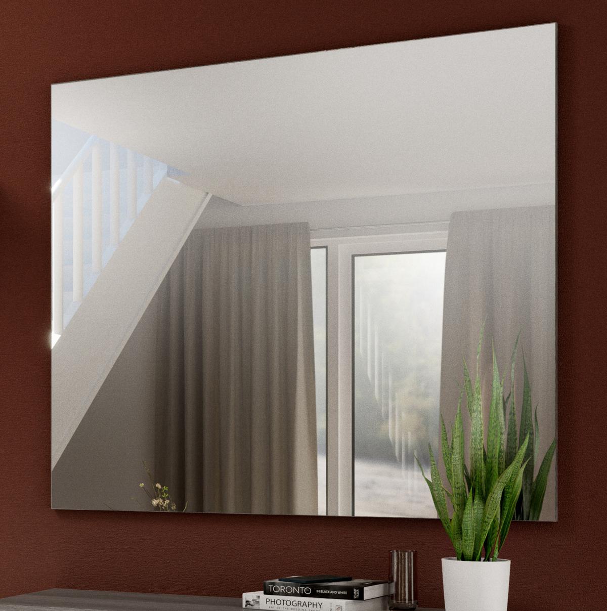 WANDSPIEGEL in Rauchsilber grau, Garderobenspiegel 90 x 87 cm - Grau, Holzwerkstoff (90/87/2cm) - Inn.Furn