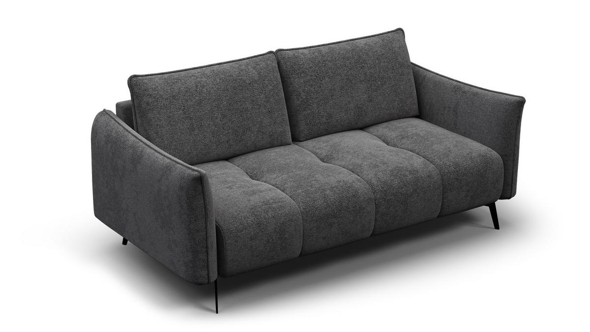 SOFA AERA 2,5-Sitzer, dunkelgrau - Dunkelgrau/Schwarz, Holz/Textil (187/89/96cm) - Wozimo