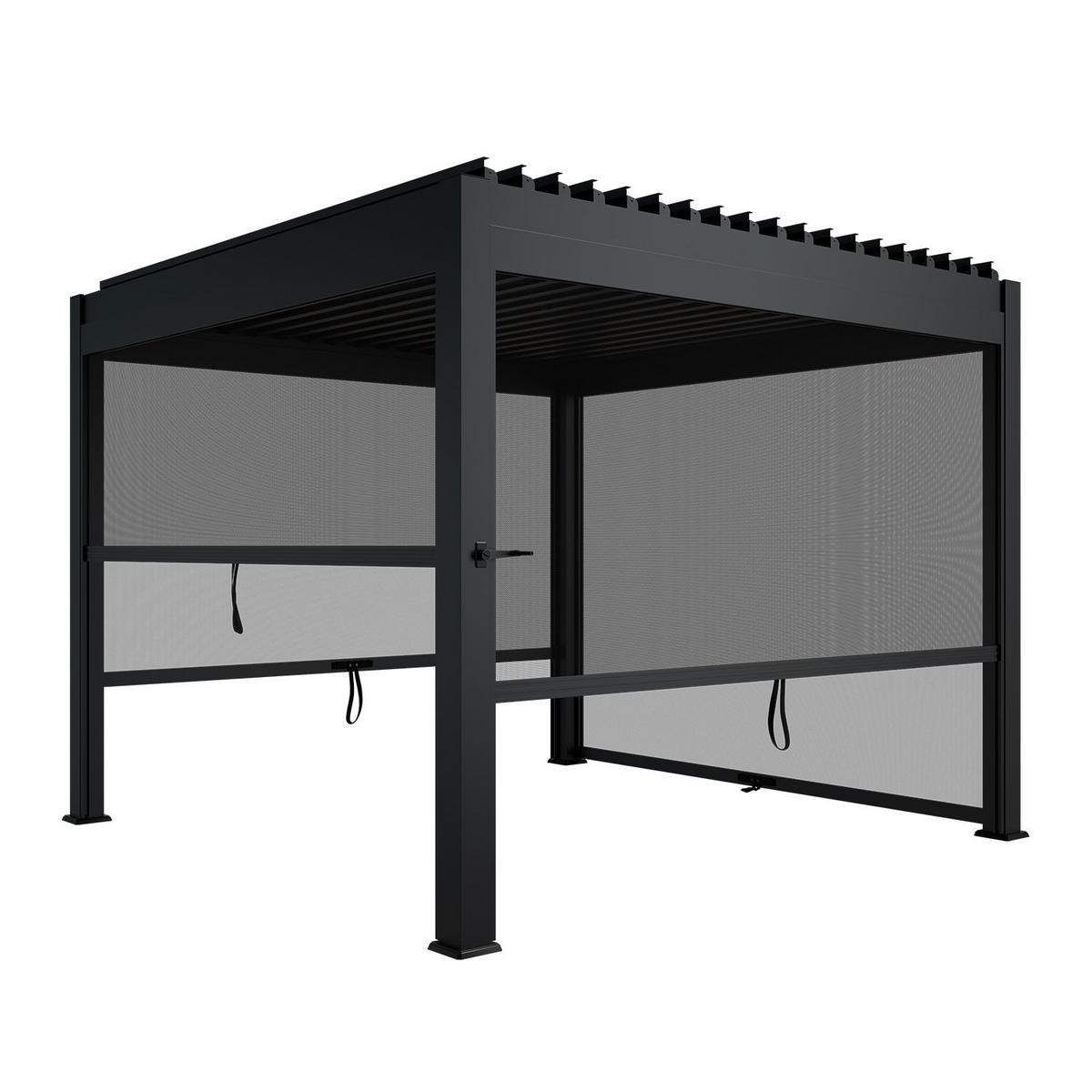 PERGOLA/ LAMELLENDACH Tahiti 3x3 m anthrazit - Anthrazit, Metall (300/240/300cm) - Juskys