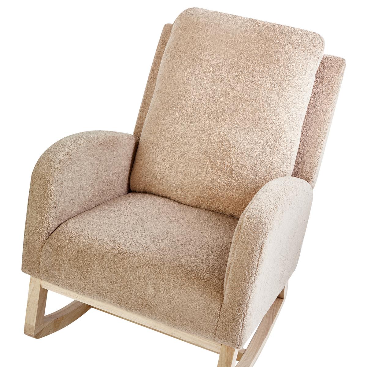 SCHAUKELSESSEL Hellbraun Alsta - Hellbraun/Beige, Textil (68/100/100cm) - Beliani