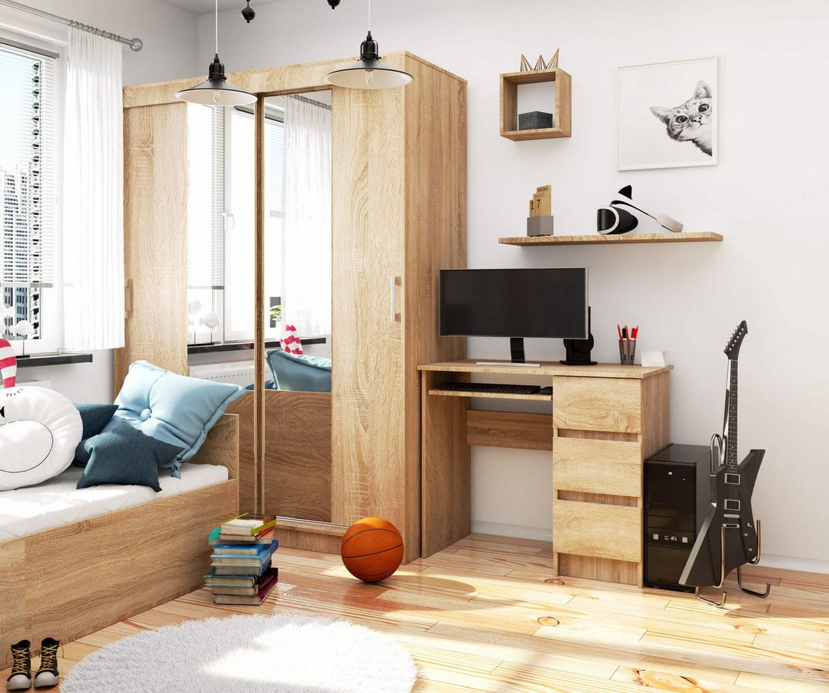 SCHREIBTISCH Eiche Sonoma 77/90/50 - Sonoma Eiche, Holzwerkstoff (160/55/77cm) - RAUMHIRSCH FURNITURE