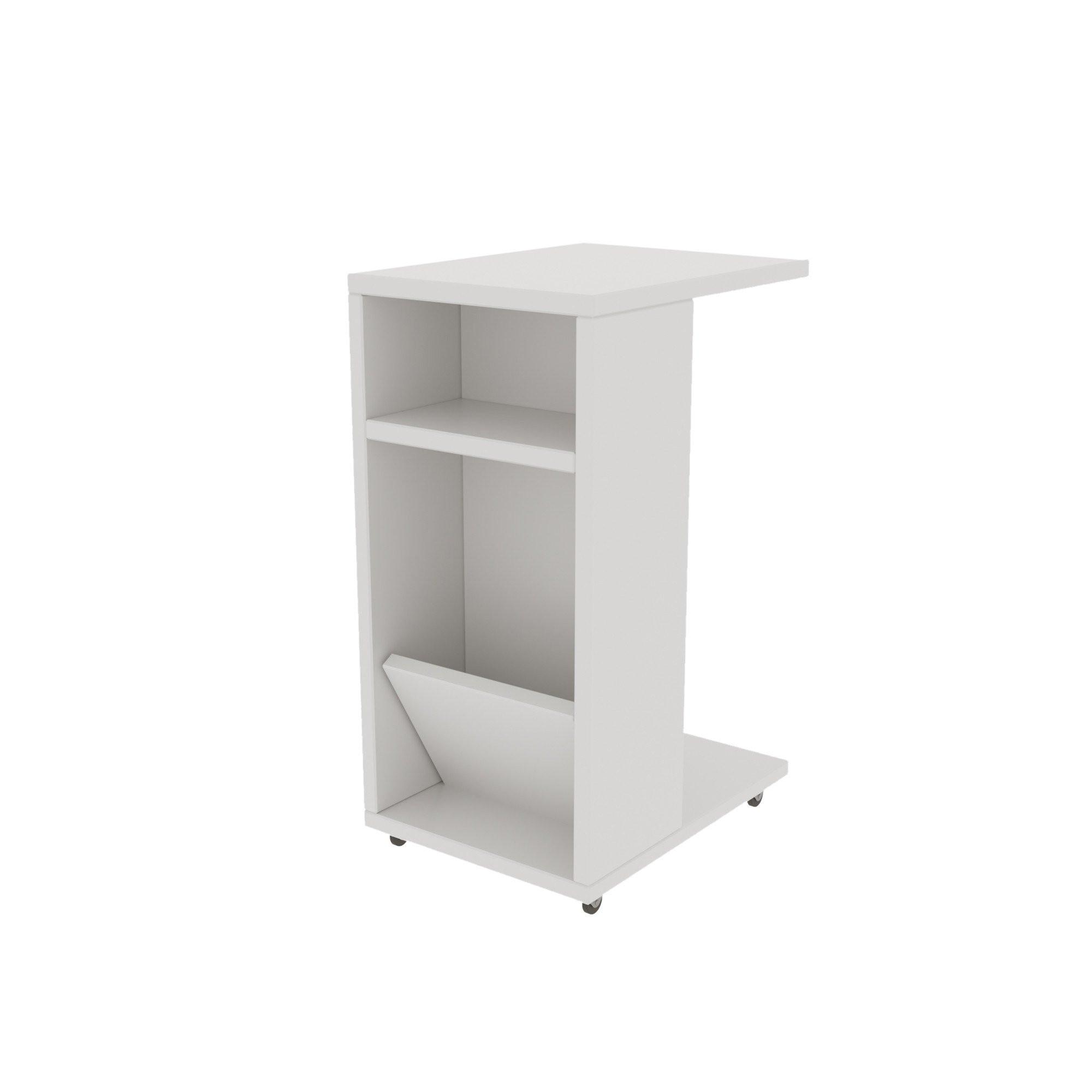 ROLLREGAL mit Stauraum 30/40/63 cm - Weiß, Holzwerkstoff (30/40/63cm) - Calicosy