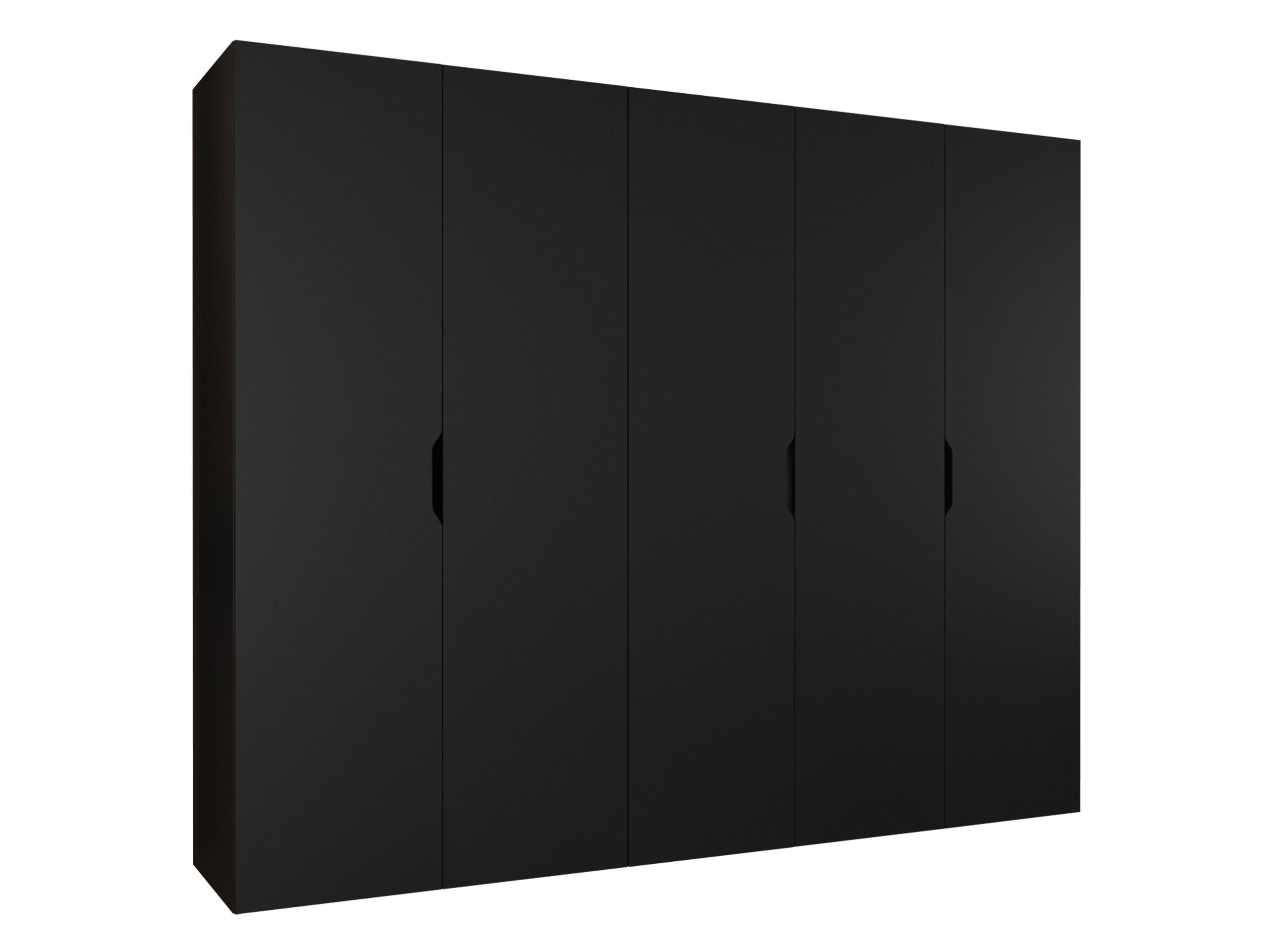 DREHTÜRENSCHRANK Malaga 250 - Schwarz, Holzwerkstoff (250/202/52cm) - MIRJAN24