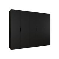 DREHTÜRENSCHRANK Malaga 250 - Schwarz, Holzwerkstoff (250/202/52cm) - MIRJAN24