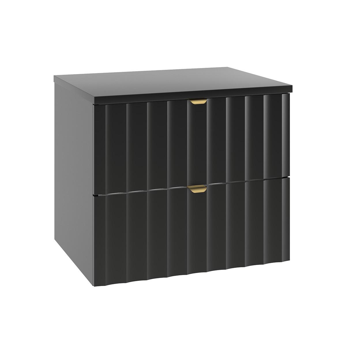 WASCHTISCHUNTERSCHRANK 60.6cm Lexa Schwarz - Schwarz, Holzwerkstoff (60.6/52.2/46.5cm) - Petits-meubles