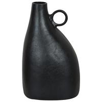 DEKOVASE Aluminium schwarz Narbada - Schwarz, Metall (36cm) - Beliani