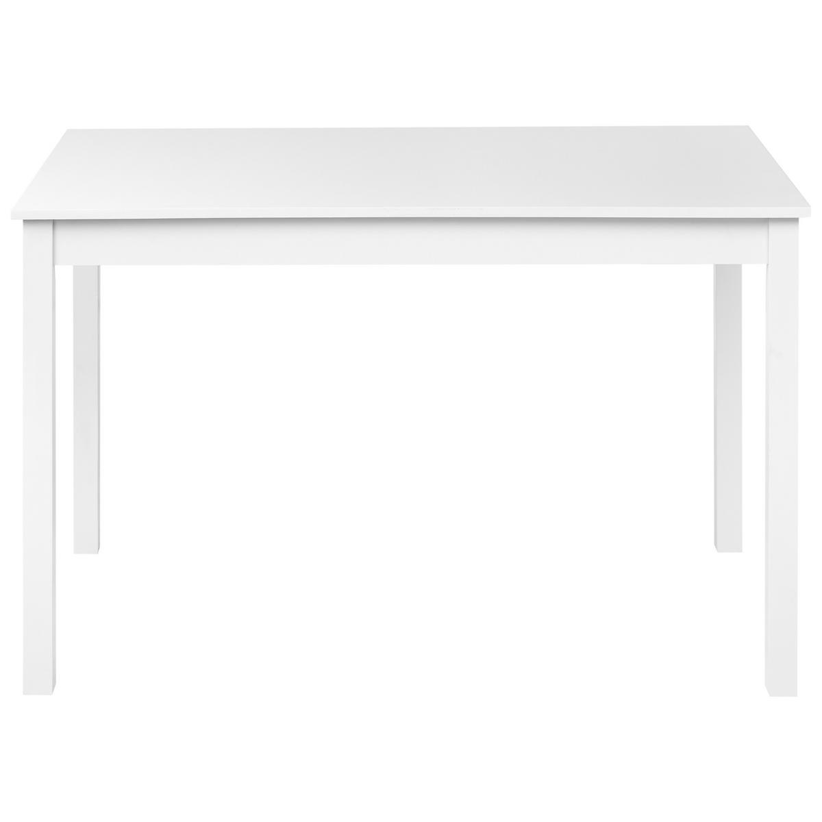 ESSTISCH Weiß 120/75 cm Pappelholz Barlee - Weiß, Holz (120/75/73cm) - Beliani