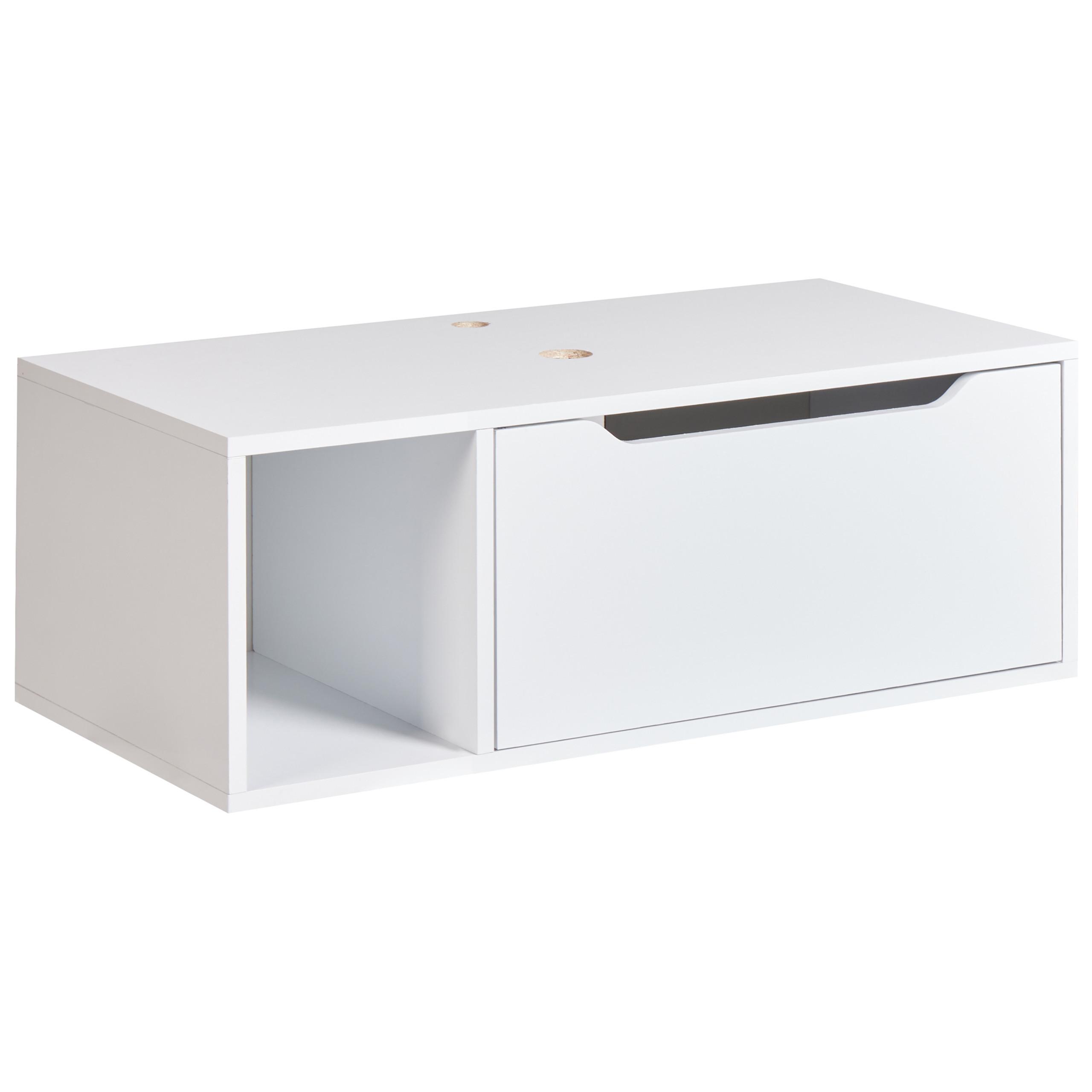 WASCHBECKENUNTERSCHRANK wandmontiertk 80 cm Weiß Cascavel - Weiß, Holzwerkstoff (80/28/40cm) - Beliani