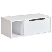 WASCHBECKENUNTERSCHRANK wandmontiertk 80 cm Weiß Cascavel - Weiß, Holzwerkstoff (80/28/40cm) - Beliani