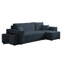 ECKSOFA Adara Inkl. Hocker - Blau, Holzwerkstoff/Textil (145/262cm) - Fun Möbel