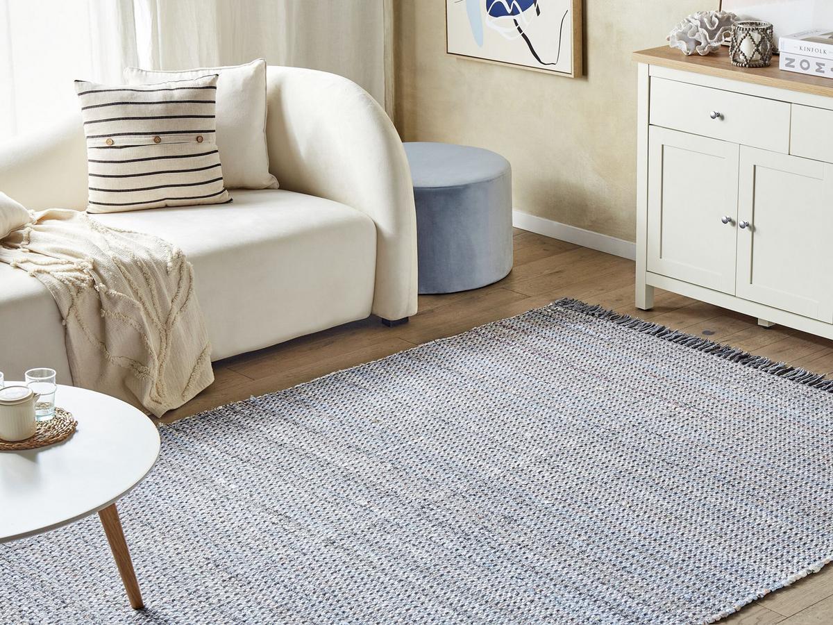 TEPPICH geflochten Besni 230/160 cm - Grau, Textil (160/230cm) - Beliani