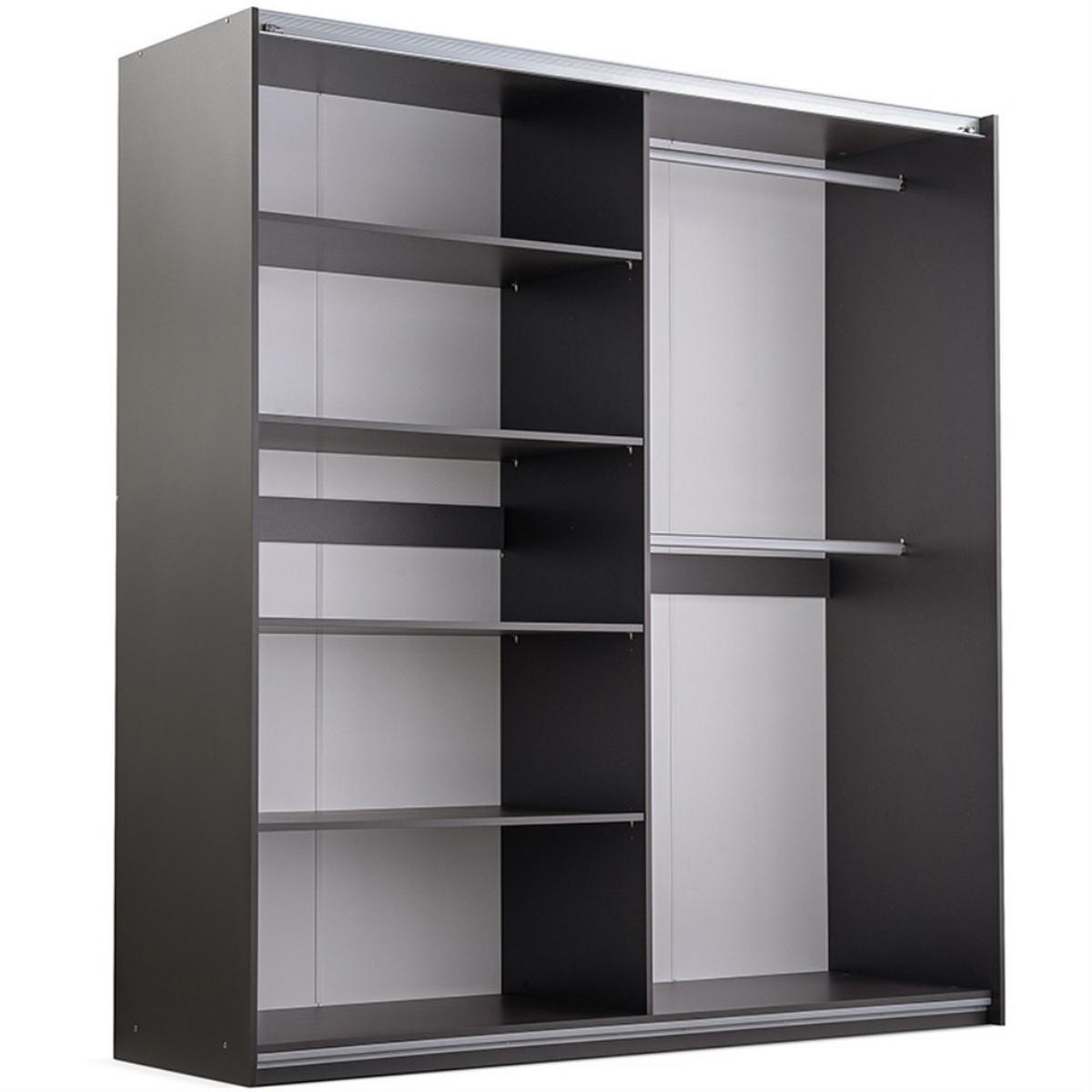 SCHWEBETÜRENSCHRANK Brooklyn mit 2 Türen und Spiegel, kaschmir, 203 cm - Kaschmir, Holzwerkstoff (203/215/65cm) - Beautysofa