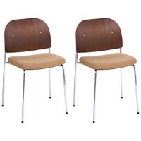 ESSZIMMERSTUHL 2er-Set Metall Orange/Dunkelbraun Ashcroft - Dunkelbraun, Metall (50/80/50cm) - Beliani