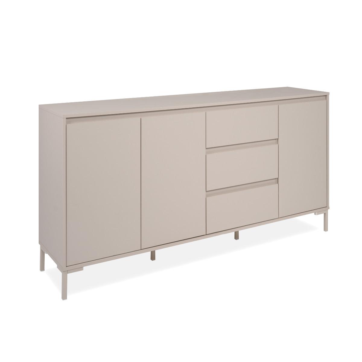 SIDEBOARD 3 Türen und 3 Schubladen, kaschmirfarben 40/87/170 cm - Beige, Holzwerkstoff (40/87/48cm) - Calicosy