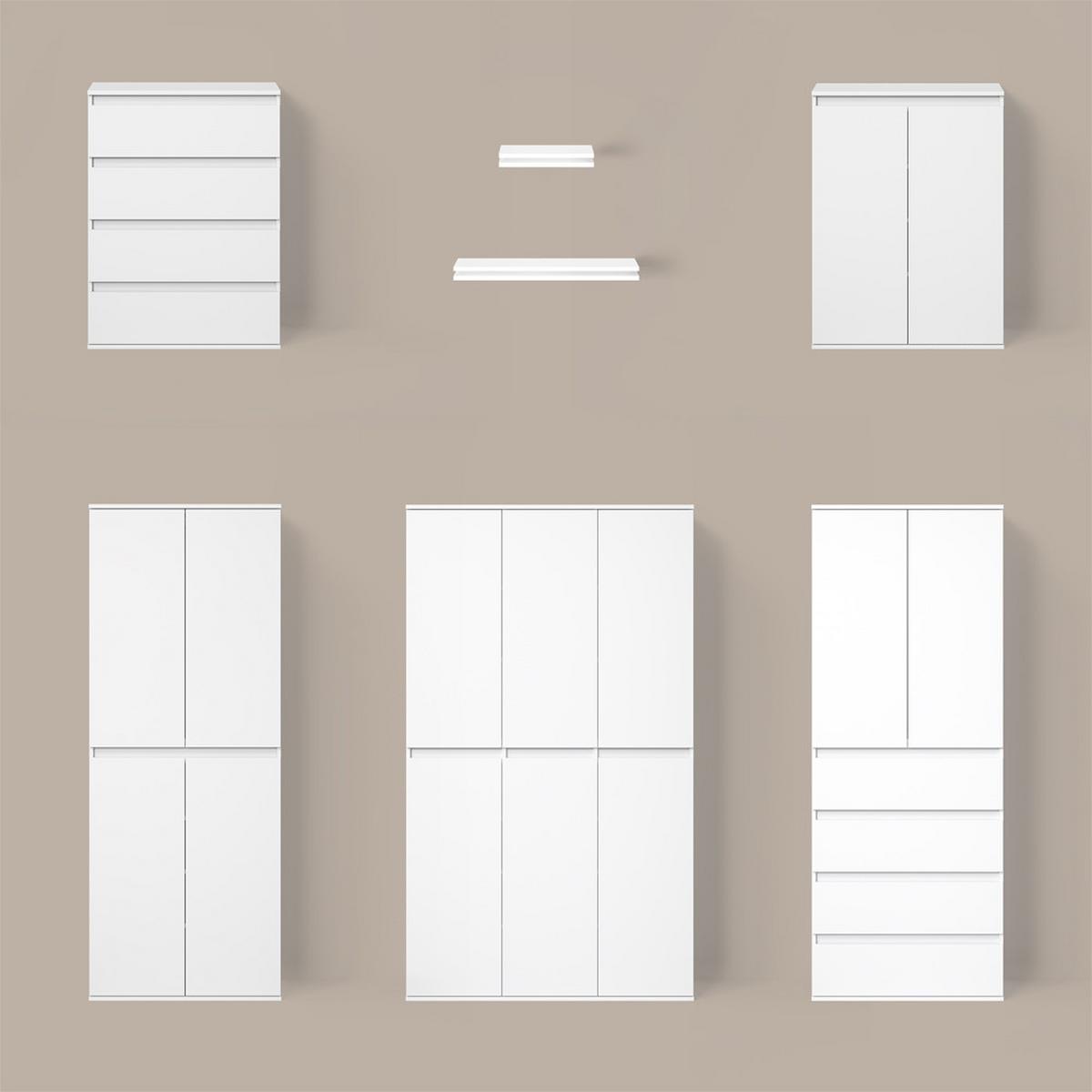 KOMMODE Garda Weiß 74 x 99.6 cm mit 4 Schubladen - Weiß, Holzwerkstoff (74/99.6/40cm) - Livinity®