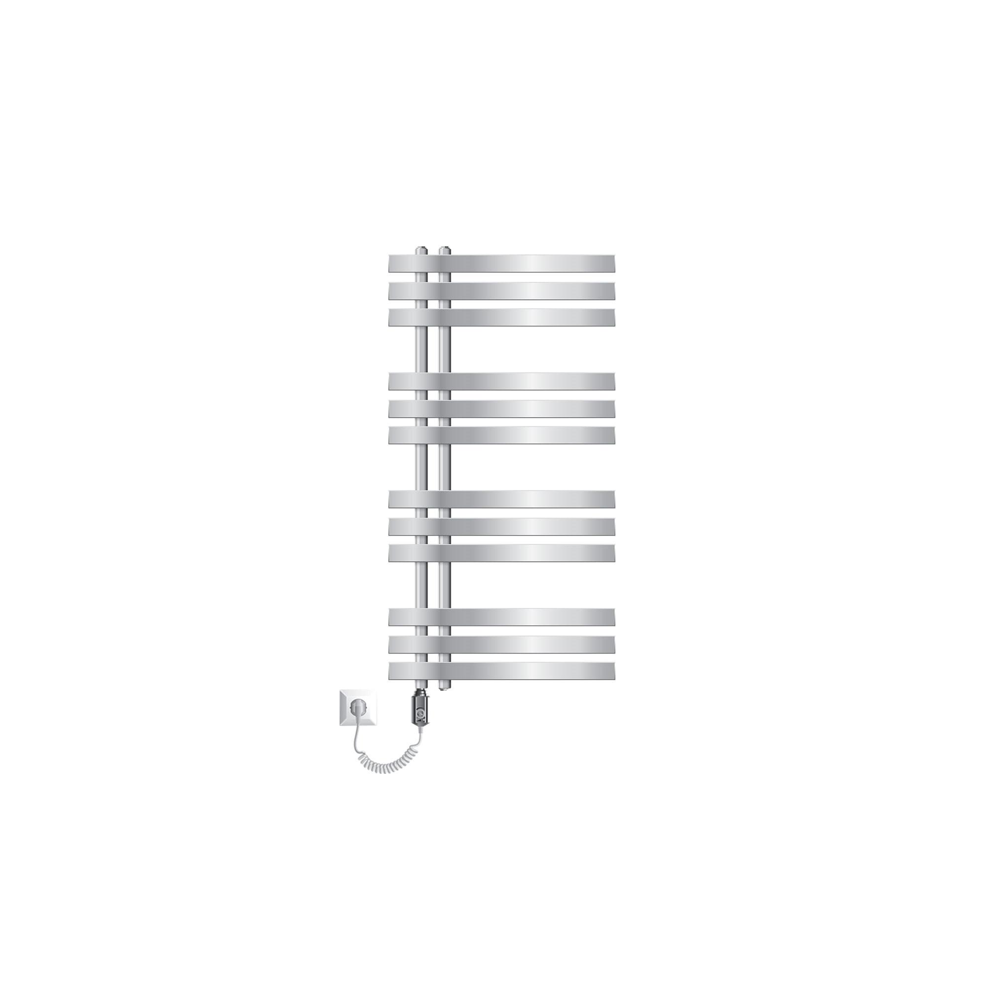 BADHEIZKÖRPER elektrisch Iron EM 500x1000 mm Chrome mit Heizstab 600W - Chromfarben, Metall (50/100/3cm) - LuxeBath