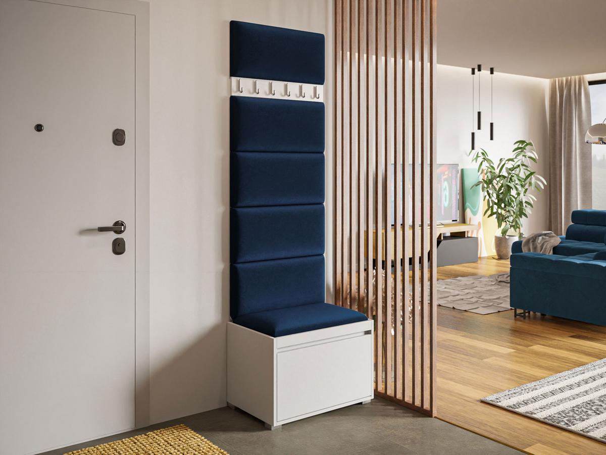GARDEROBEN-SET Grawis 60 IV - Blau/Silberfarben, Holzwerkstoff/Kunststoff (64.5/45/34cm) - MIRJAN24