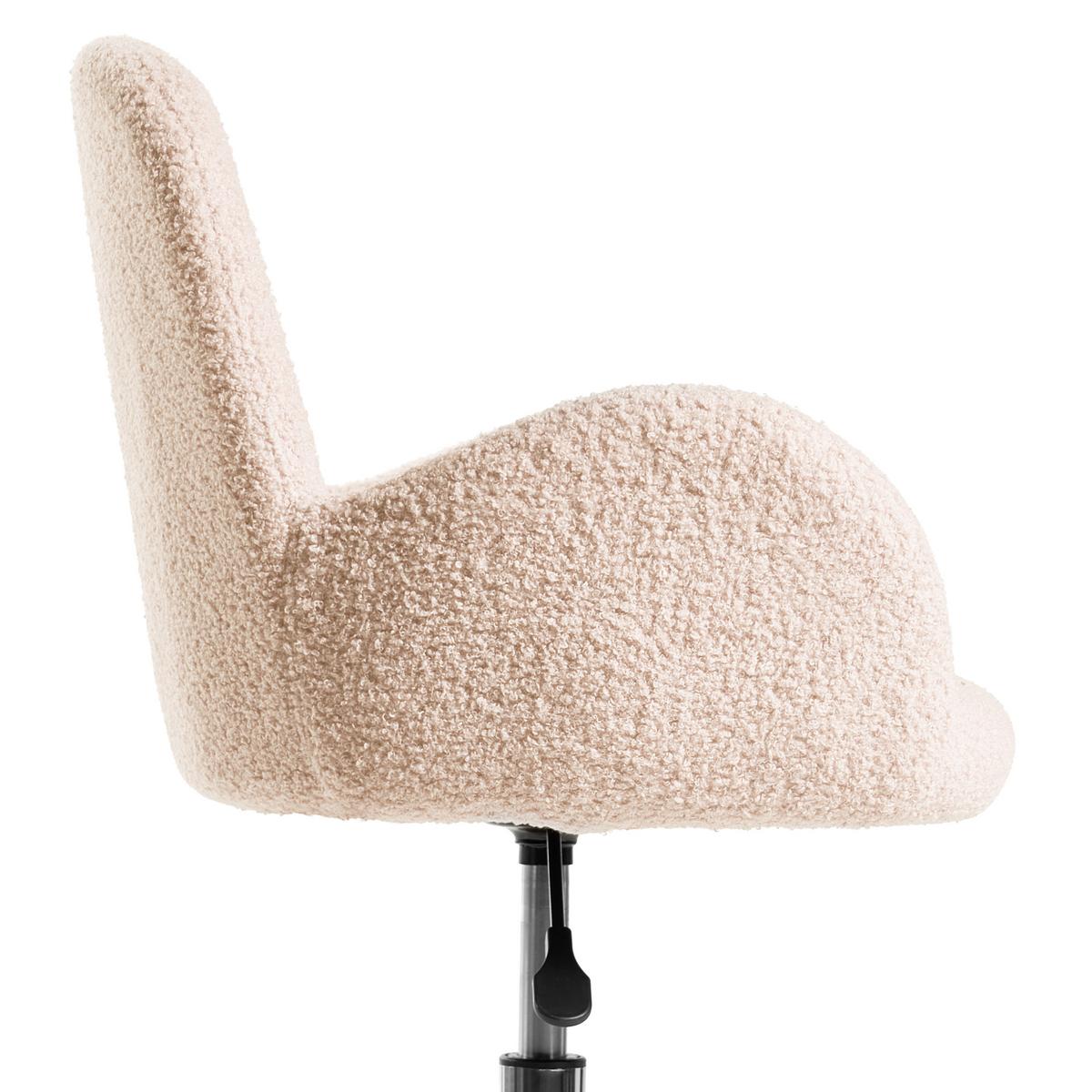SCHREIBTISCHSTUHL Bouclé Hellbeige Priddy - Beige, Textil (60/79/60cm) - Beliani