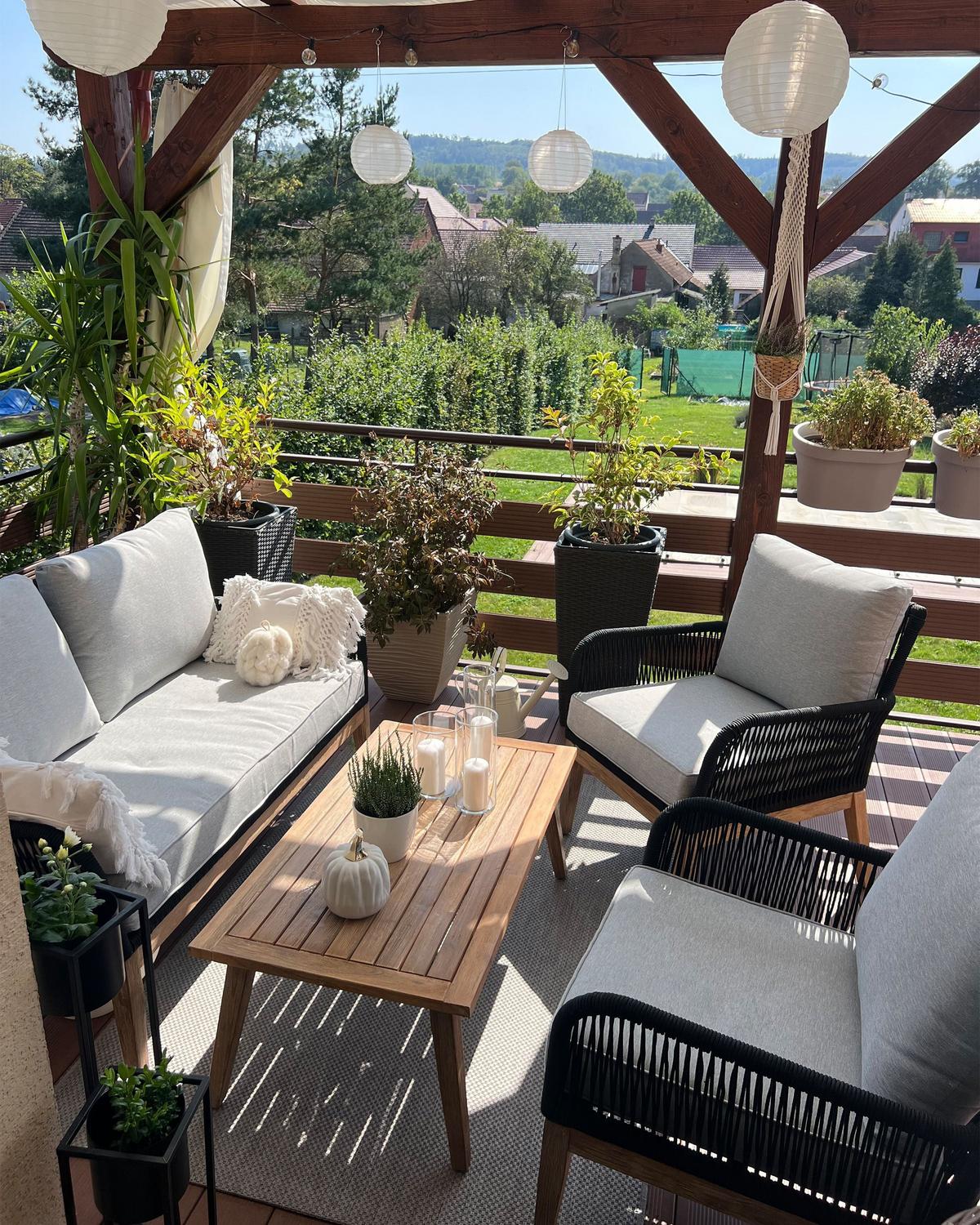 LOUNGE-SET 4-sitzer Akazienholz Grau Merano - Grau, Holz - Beliani