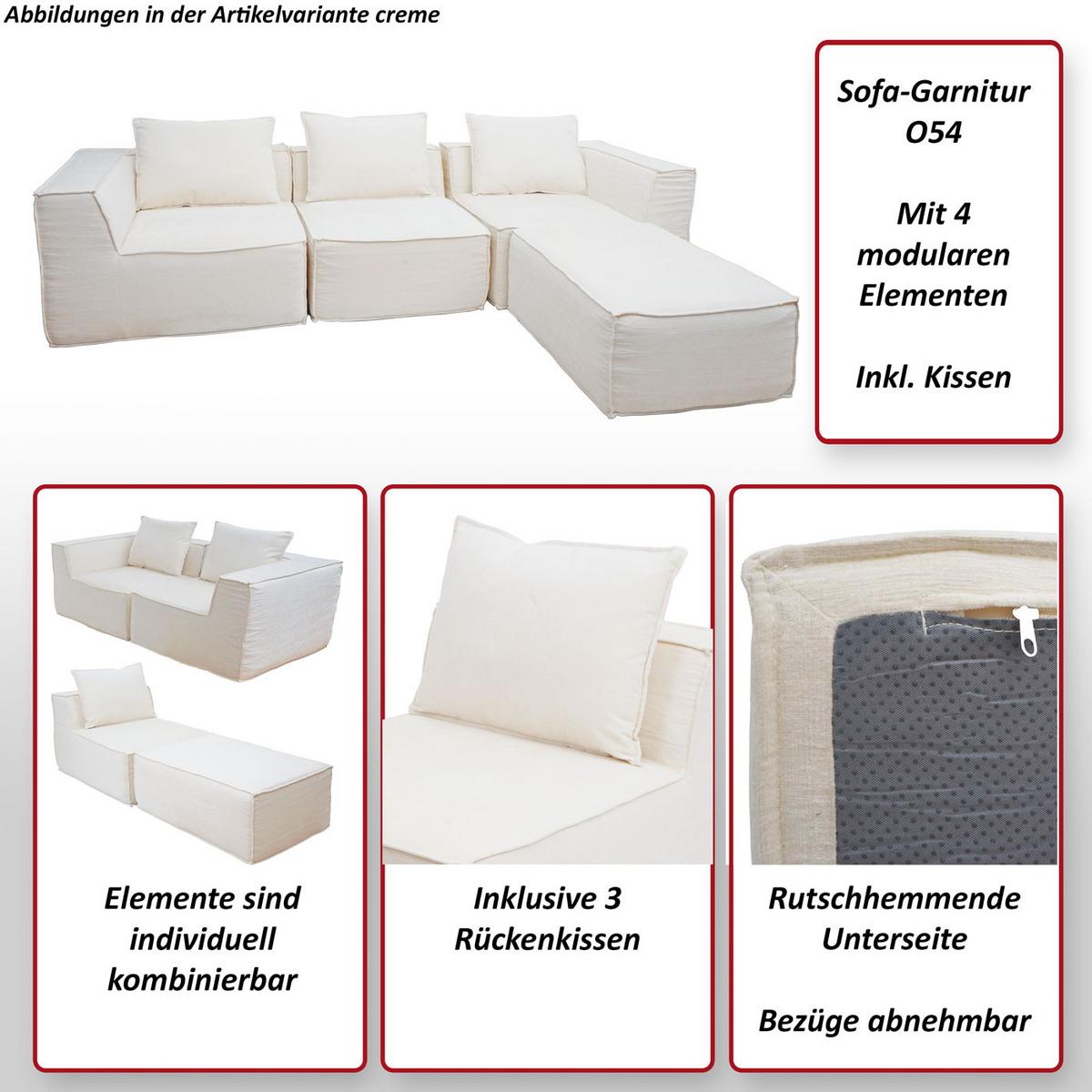 SOFA-GARNITUR Hellgrau - Hellgrau, Textil (270/63/190cm) - MCW