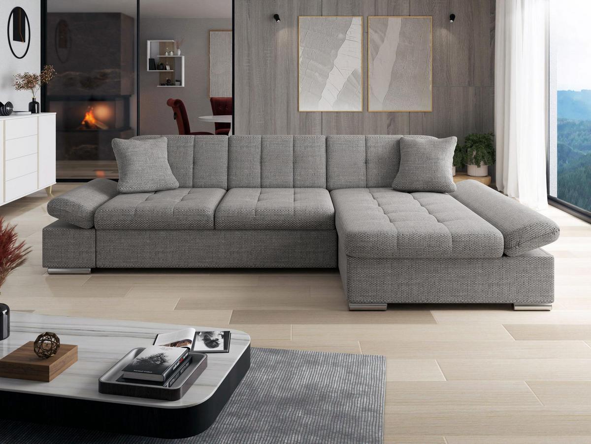 ECKSOFA Montana, Seite: Rechts - Grau, Holz/Textil (278/161cm) - MIRJAN24