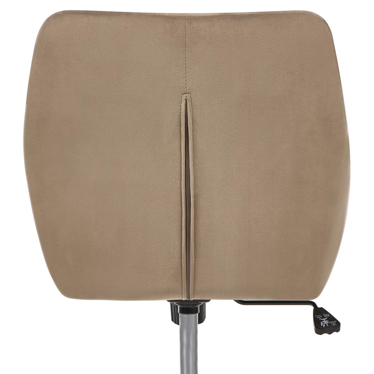 SCHREIBTISCHSTUHL Samtstoff Taupe Palmdale - Taupe, Textil (58/87/61cm) - Beliani