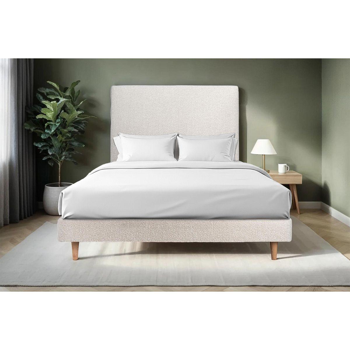LATTENROST – Bouclé-Stoff– Bausatz zur Selbstmontage - 180x200 cm - Beige, Karton/Holz (180/200cm) - Sommeil de Plomb