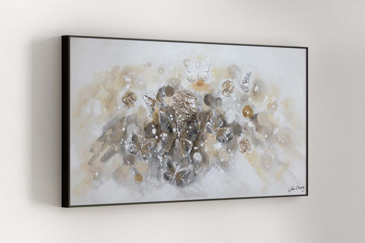ACRYLBILD HANDGEMALT 120/60 cm - Braun/Grau, Holz/Textil (120/60cm) - KUNSTLOFT