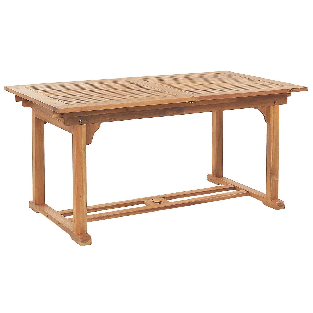 GARTENMÖBEL-SET 6-Sitzer Blau Akazienholz Java Premium - Hellbraun, Holz - Beliani