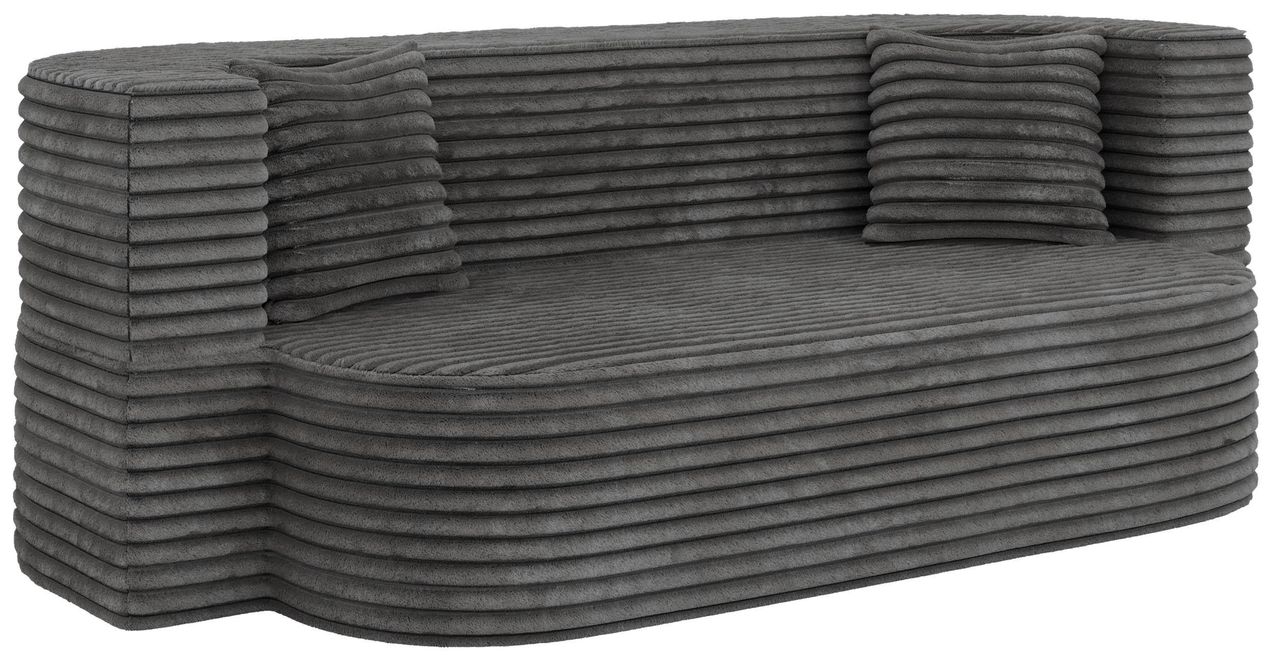 3-SITZER SOFA OVELA Grau Cord - Grau, Textil (200/70/100cm) - MKS