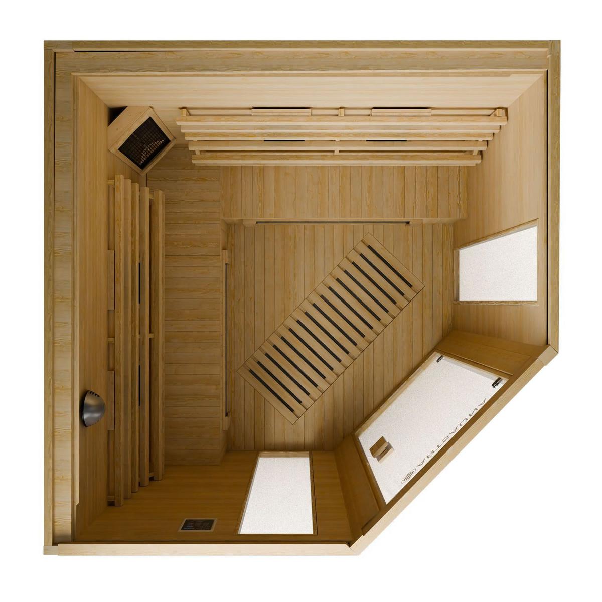 INFRAROTKABINE Nyborg E150K mit Keramik-, Flächenstrahler & Hemlockholz - Naturfarben, Holz (150/190/150cm) - Artsauna