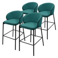 BARHOCKER 4er Set Petrol mit Stoffbezug - Petrol/Schwarz, Textil/Metall (50/101/54cm) - ML-DESIGN