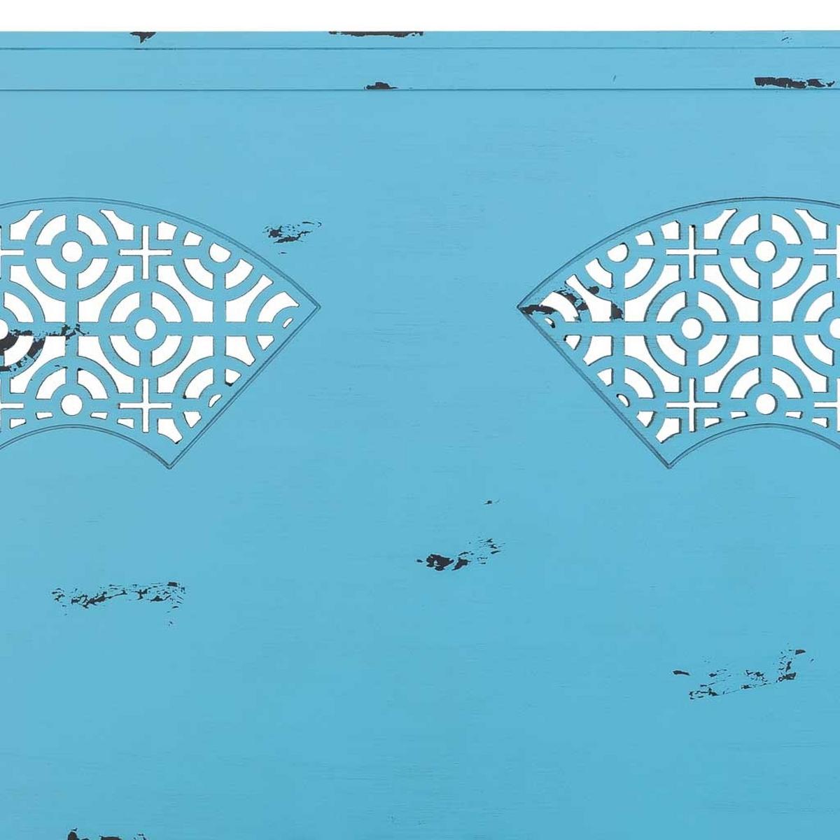 KOPFTEIL aus Holz und Gitter, 150x5x130cm - Blau, Holz (150/130/5cm) - Wanderlust