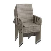 GARTENSTÜHLE Yoro 8er-Set - Grau, Kunststoff (50/90/50cm) - Juskys