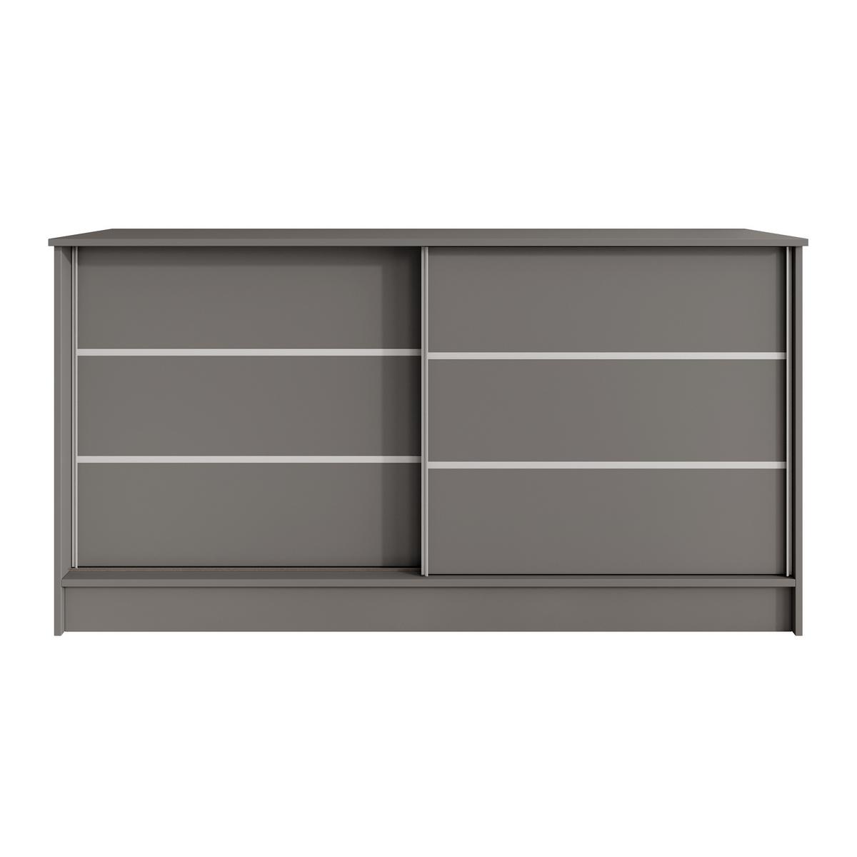 KOMMODE Mirela mit 2 Schiebetüren 160 cm, Graphit - Graphitfarben, Holzwerkstoff (161/85/43.5cm) - Beautysofa