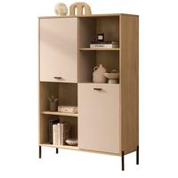 REGALSCHRANK Kaschmir, Eiche 105 x 160 cm, HIGHBOARD mit Soft-Close - Kaschmir/Eichefarben, Holzwerkstoff/Metall (105/160/40cm) - Furn.Design